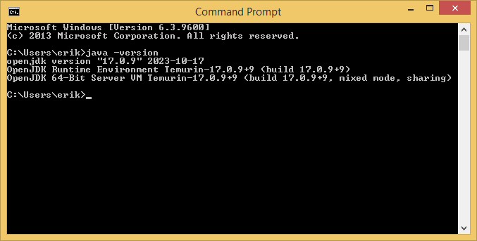 Java available on the command prompt